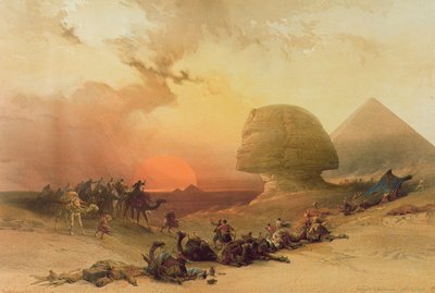 A, esfinge, em, giza de David Roberts